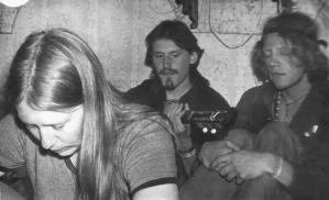 В Киеве у Олега Древаля, июль 1987. Янка, Лукич, Олег Азегов. Фото: Олег Древаль / yanka.lenin.ru