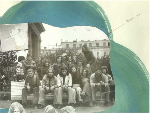 Питер, 1977, Казанский собор.. Моя первая встреча с питерскими хипами (и не только с питерскими). Нижний ряд: Кокос(Москва), Семён (М), ?(Питер), Люда (подруга Гены, будущая первая жена Гребенщикова, Питер), Гёрл(М), ?,?. Средний ряд: ???(П), Оля (М), ?, я, Гена(П) Выше всех - Алик из Львова.