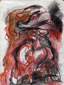 "Беликов" 1990. Восковые мелки. 21х29.