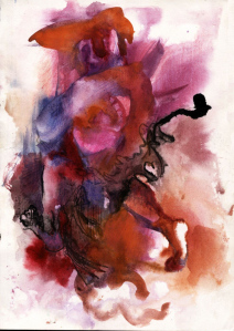 "Беги" 1991. Тушь, перо, акварель. 15х21