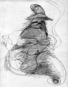 "Гусеница" 1990. Тушь, перо. 21х29.