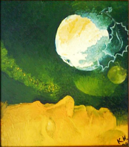 "Спокойствие" 2004, оргалит, масло. 25х28