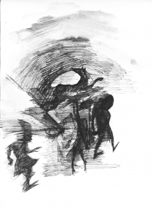 "Юдоль" 1989, ватман, тушь, перо. 22х30
